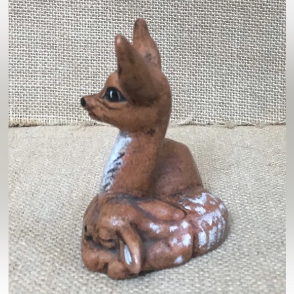 Vintage Mama And Baby Deer Ceramic Figurine Fairy Cottage Goblin Core Woodland - Picture 2 of 7